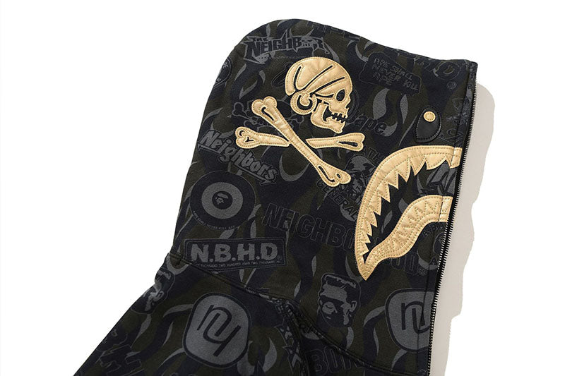 Bape Black Gold Shark Camouflage Hoodies