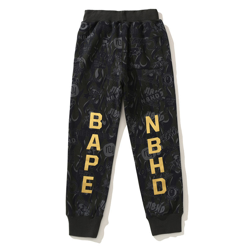 BAPE Black Gold Shark Camouflage casual pants