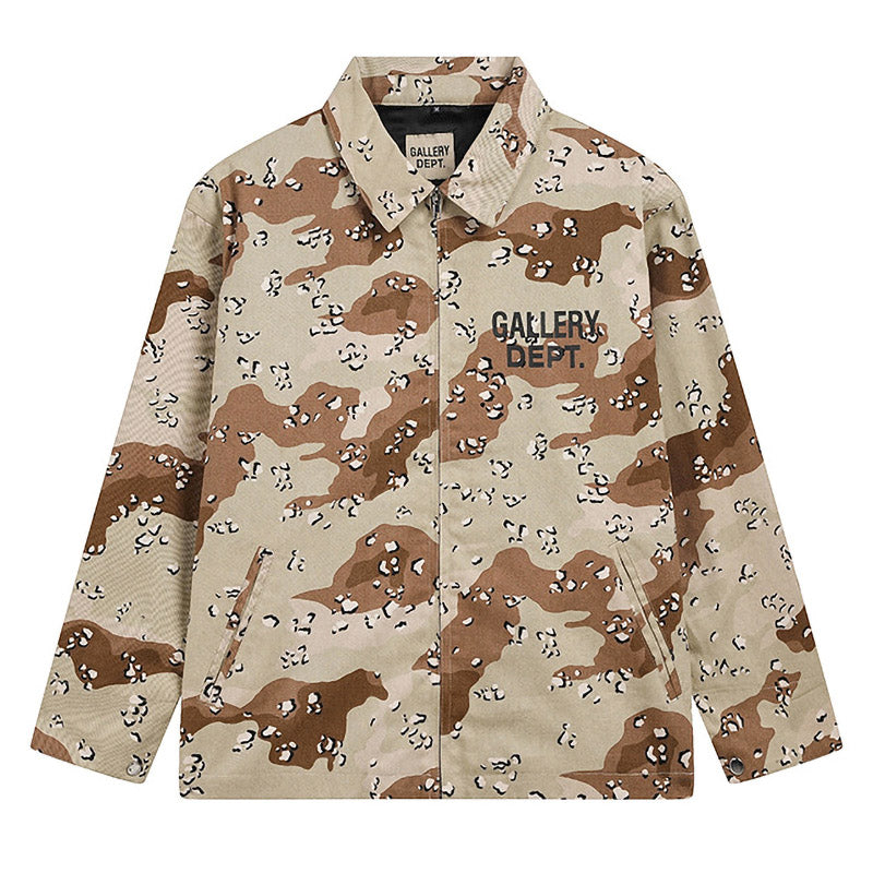 Gallery Dept. letter print camouflage coach Jacket