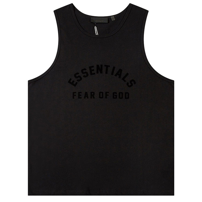 Fear Of God Flocked letter crew neck Sleeveless T-Shirts