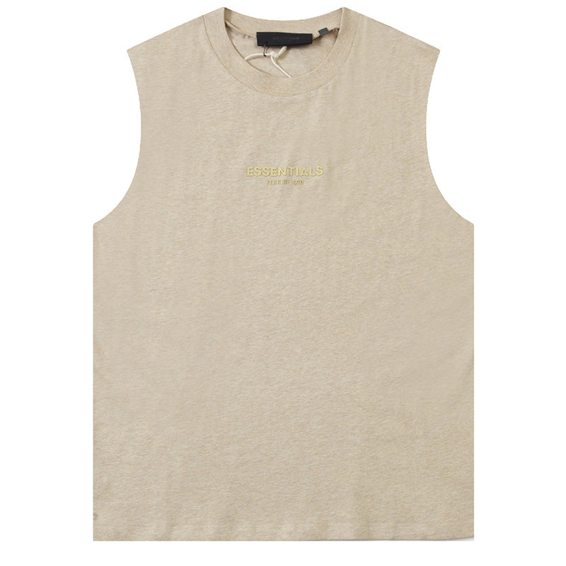 Fear Of God Flocking small letter print Sleeveless T-Shirts