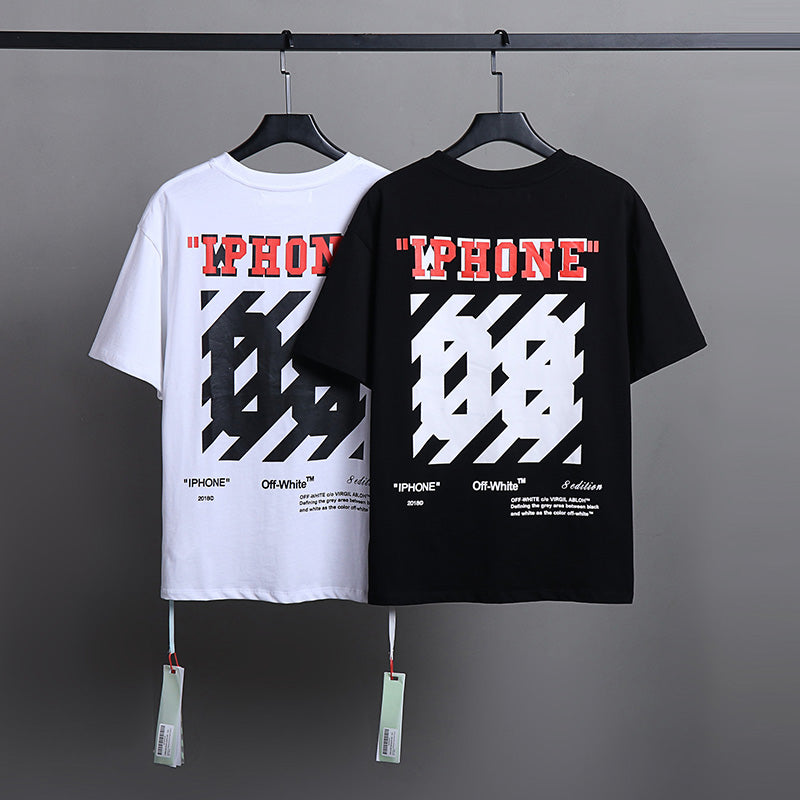 OFF-WHITE Numbers and letters print T-shirts