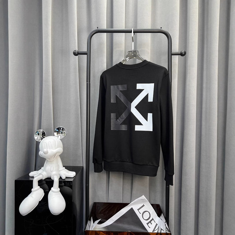 OFF-WHITE OW Logo Graphic Crew Neck Pullover Sweatshirt