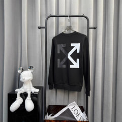 OFF-WHITE OW Logo Graphic Crew Neck Pullover Sweatshirt