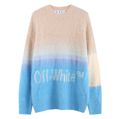 OFF WHITE jacquard monogram mohair sweater