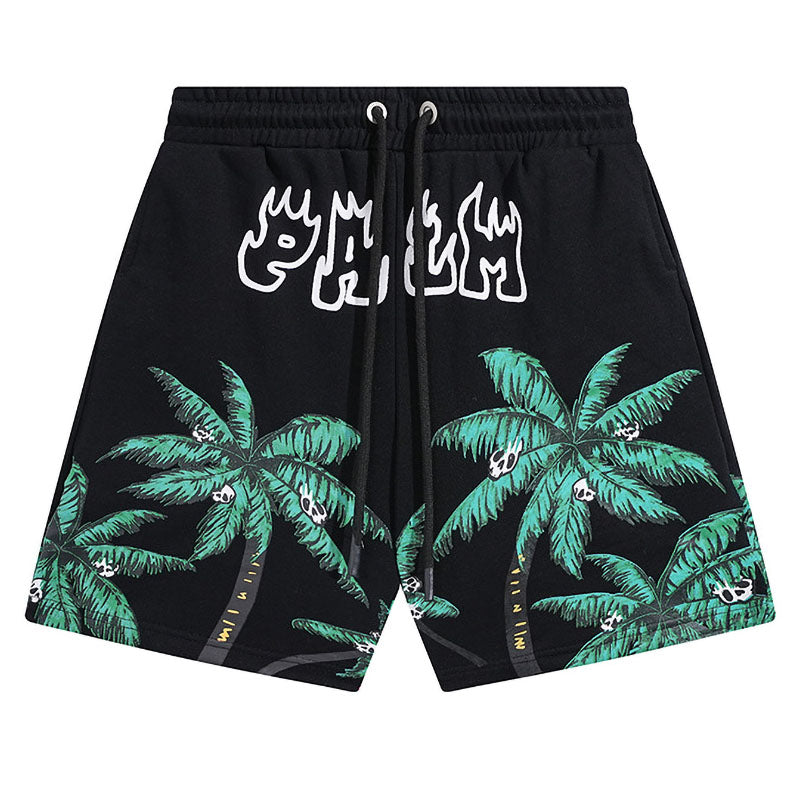 Palm Angels Hawaiian style coconut tree skull Shorts and T-Shirts