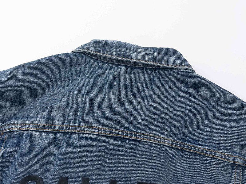 Gallery Dept. letter embroidered washed denim Jacket