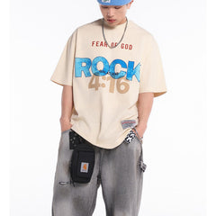 Fear Of God X RRR123 letter print short-sleeved t-shirts