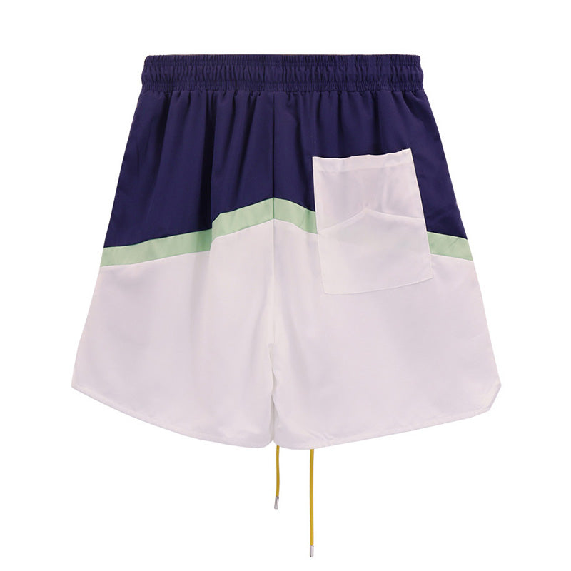 RHUDE Awakening Straight-Leg Colour-Block Logo-Print Twill Drawstring Shorts