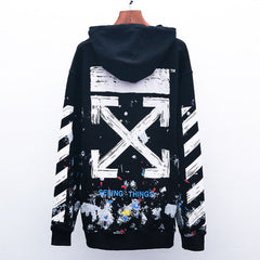 OFF-WHITE Fireworks splash graffiti Hoodies