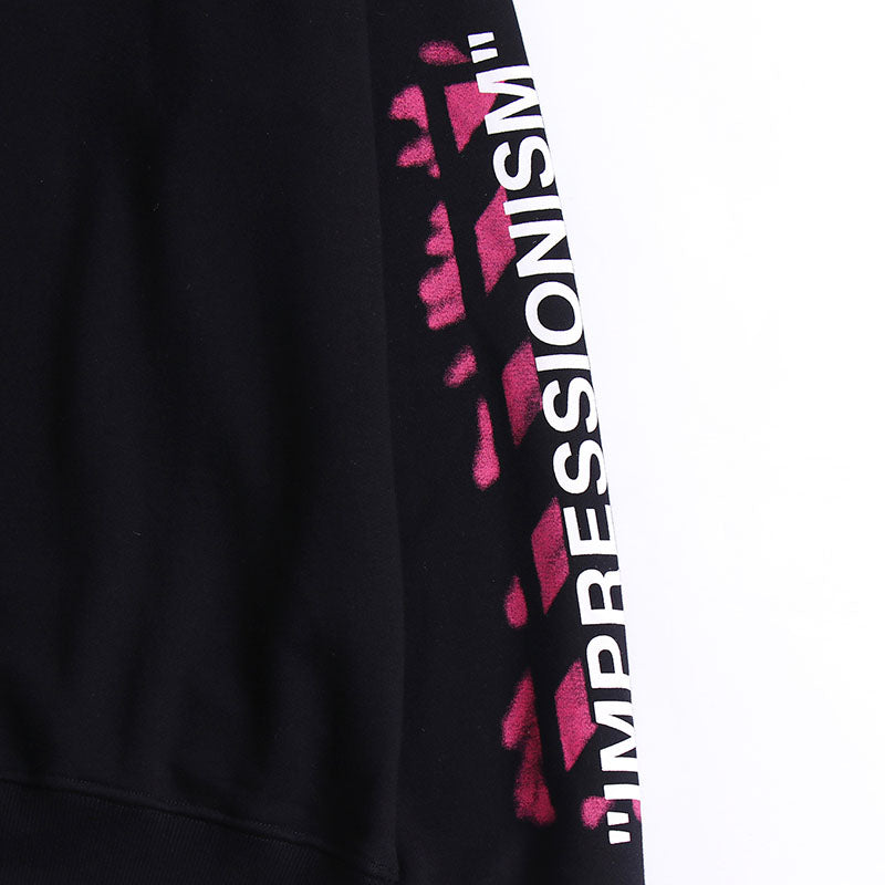 OFF WHITE Classic 99 Pink Number Arrow Crew Neck Sweatshirts