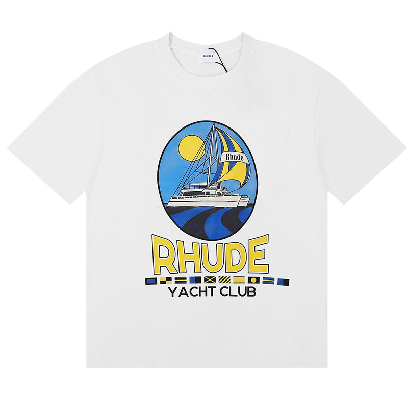 RHUDE Yacht Club Logo-Print Cotton-Jersey T-Shirts