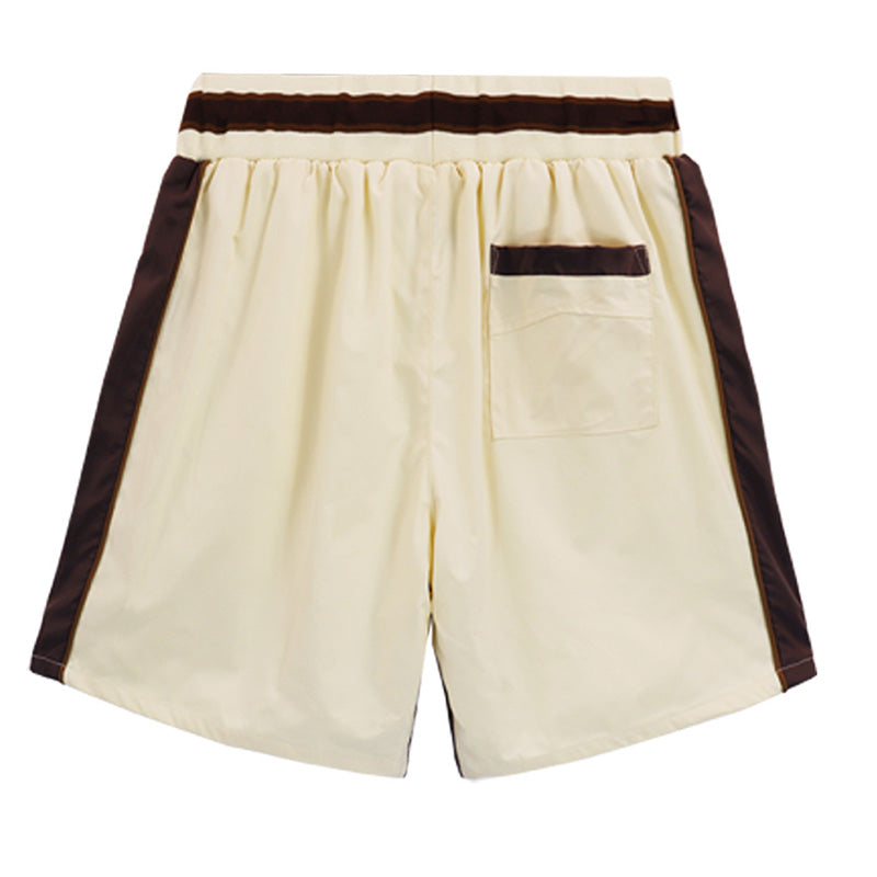 RHUDE Straight-Leg Logo-Embroidered Striped Satin Shorts