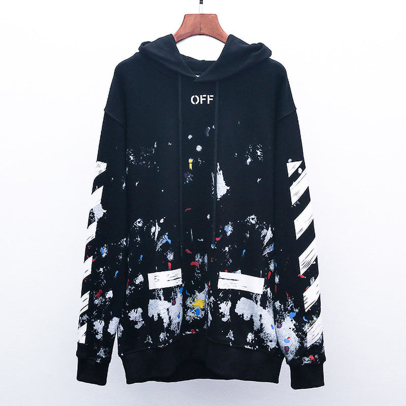 OFF-WHITE Fireworks splash graffiti Hoodies