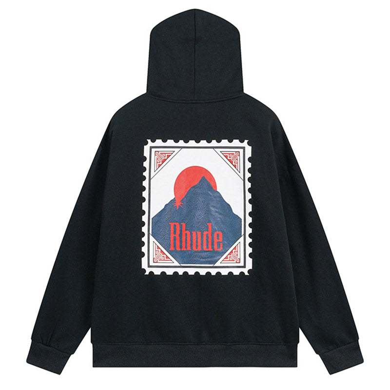 RHUDE Moonlight Stamp Logo-Print Cotton-Jersey Hoodie