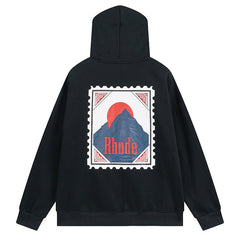 RHUDE Moonlight Stamp Logo-Print Cotton-Jersey Hoodie