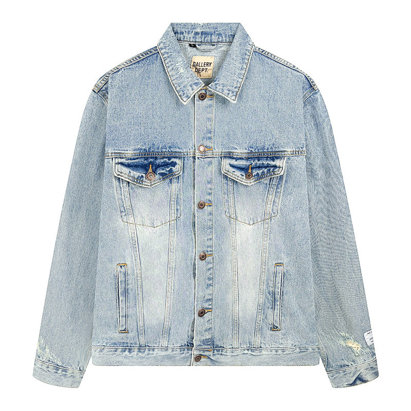 Gallery Dept. letter embroidered washed denim Jacket