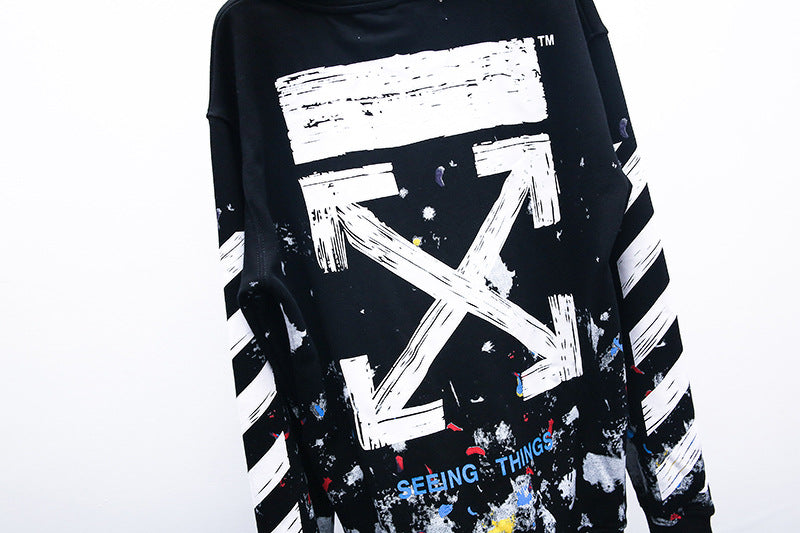 OFF-WHITE Fireworks splash graffiti Hoodies