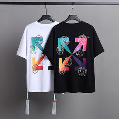 OFF WHITE Cartoon color spelling arrow pattern T-Shirts