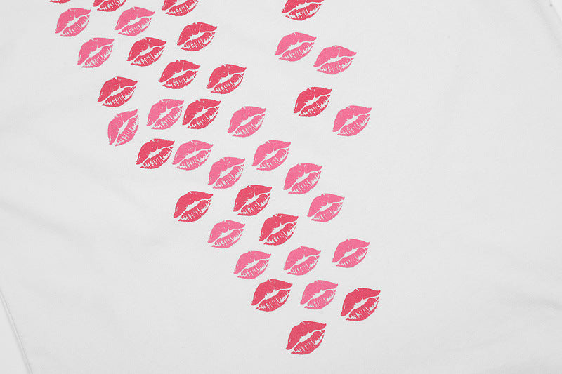 VLONE Sweet girly pink lip print T-shirts