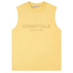 Fear Of God Flocked logo letter print Sleeveless T-Shirts