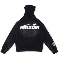 Hellstar Basic Letter Print Casual Hoodie Black