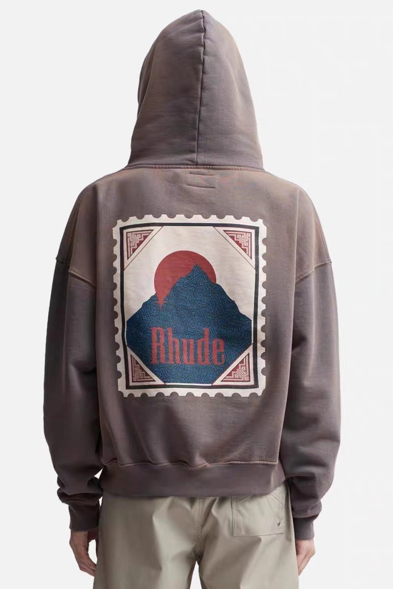 RHUDE Moonlight Stamp Logo-Print Cotton-Jersey Hoodie