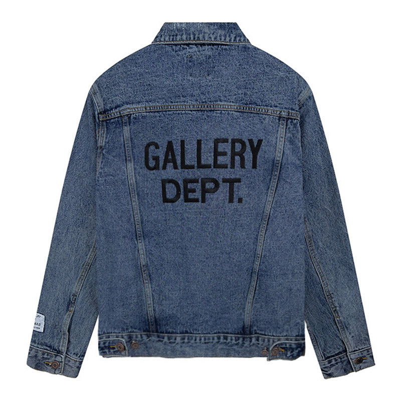 Gallery Dept. letter embroidered washed denim Jacket