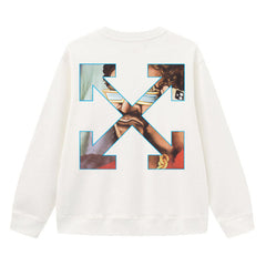 Off White Arrow Pattern Printed Sweatshirts
