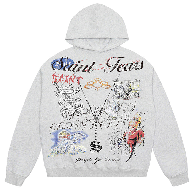 SAINT MICHAEL Cartoon pattern printing Hoodies