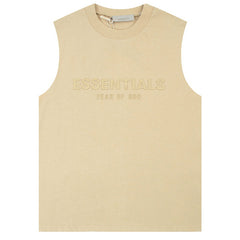 Fear Of God Flocked logo letter print Sleeveless T-Shirts