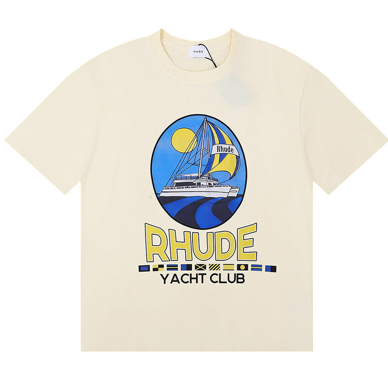 RHUDE Yacht Club Logo-Print Cotton-Jersey T-Shirts