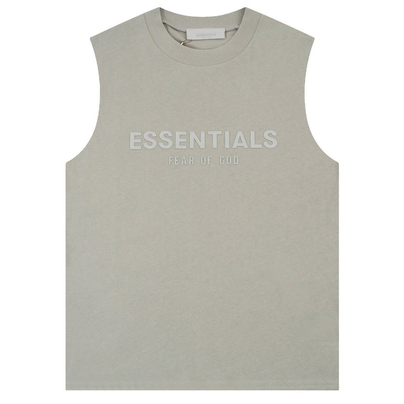 Fear Of God Flocked logo letter print Sleeveless T-Shirts