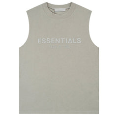 Fear Of God Flocked logo letter print Sleeveless T-Shirts