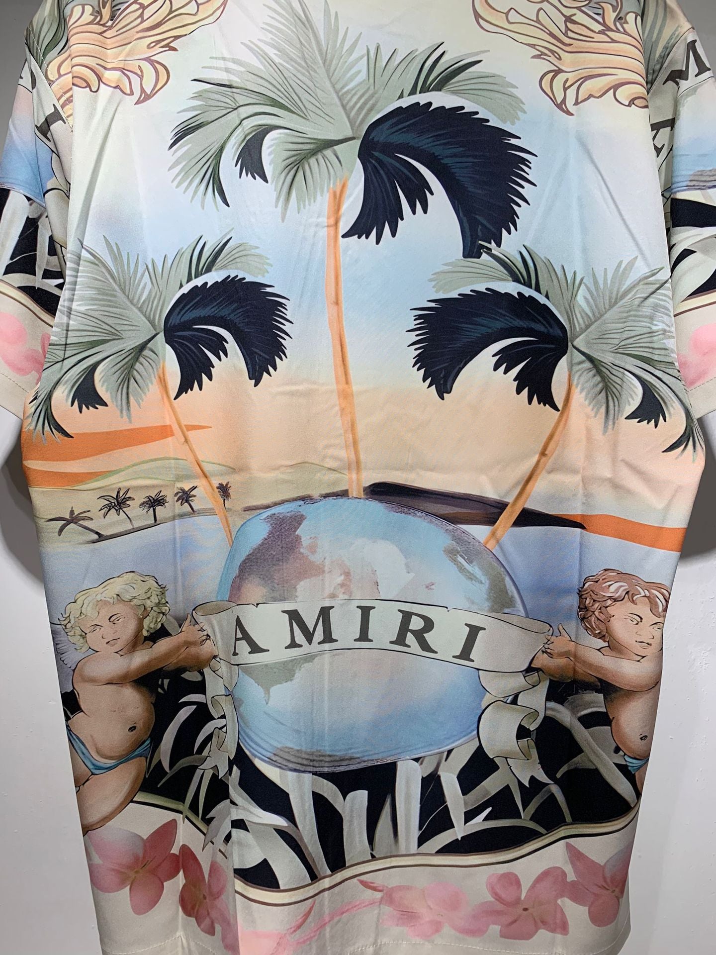 AMIRI Convertible-Collar Printed Silk-Twill Shirt