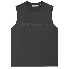 Fear Of God Flocked logo letter print Sleeveless T-Shirts