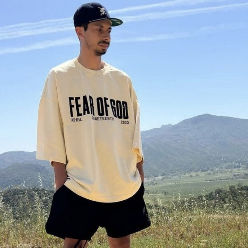 Fear Of God X RRR123 little boy print T-Shirts