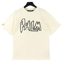 Palm Angels Graffiti Letter Flame Print Plain T-Shirt