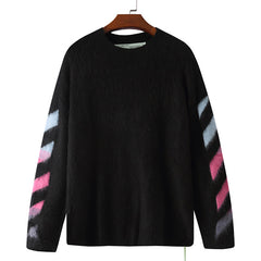 OFF WHITE Arrow pattern mohair crew neck sweater