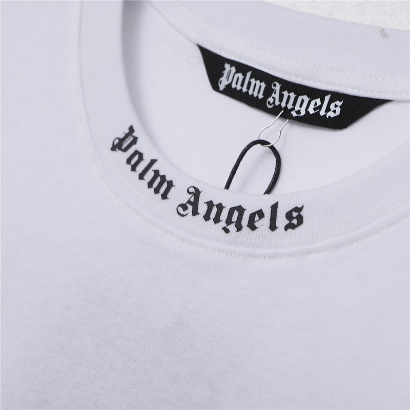 Palm Angel Black Double Logo Print Back Short Sleeve T-Shirt