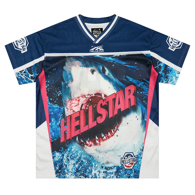 Hellstar Shark Print Mesh Jersey