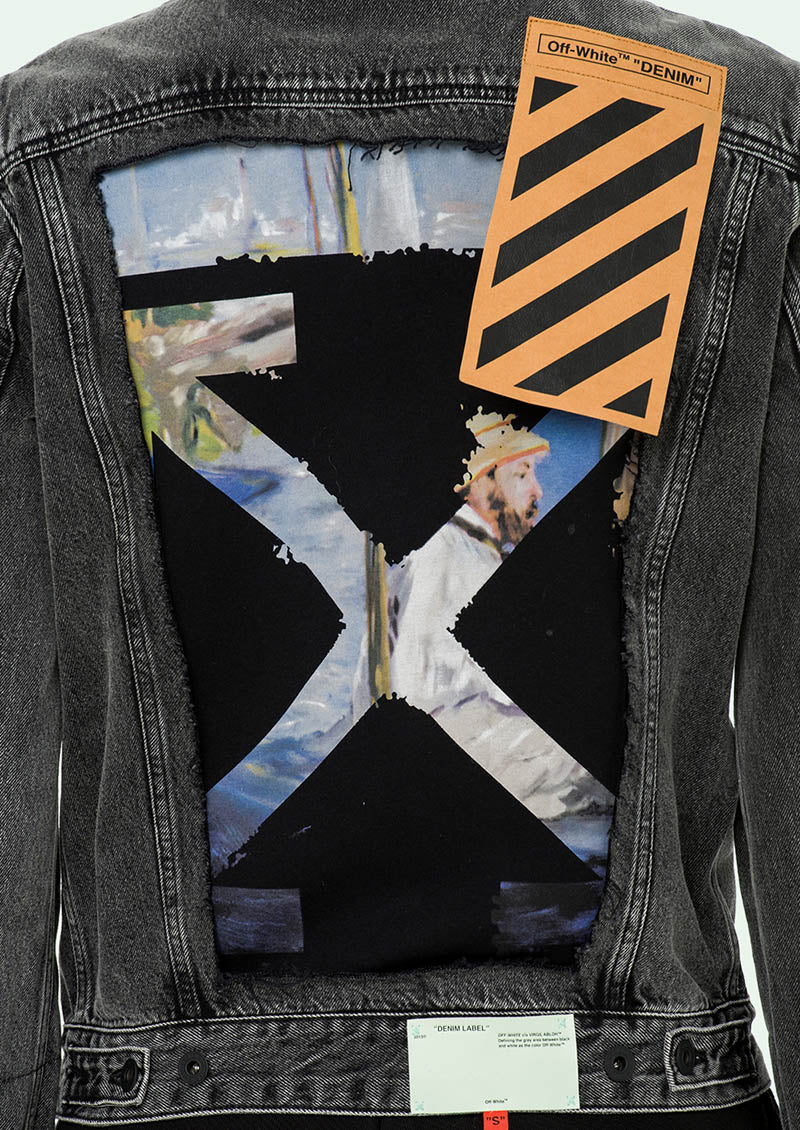 OFF WHITE Destruction oil painting graffiti arrow denim jacket