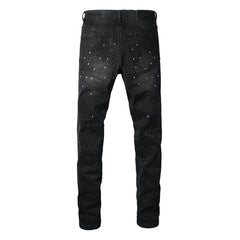 Purple Brand Crystal Diamond Jeans #9130