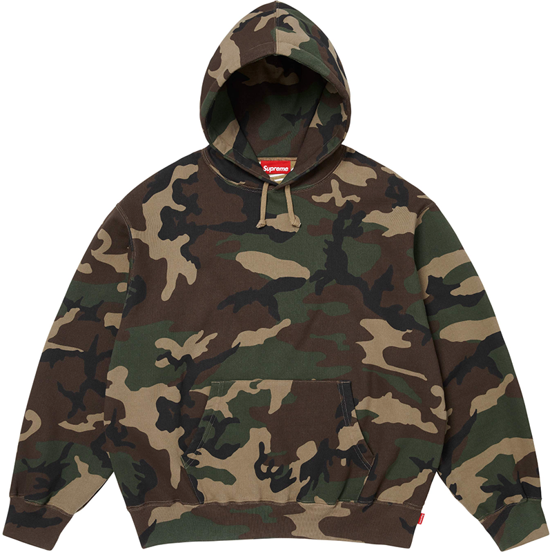 Supreme Satin Applique Hooded Sweatshirt 'Woodland Camo'