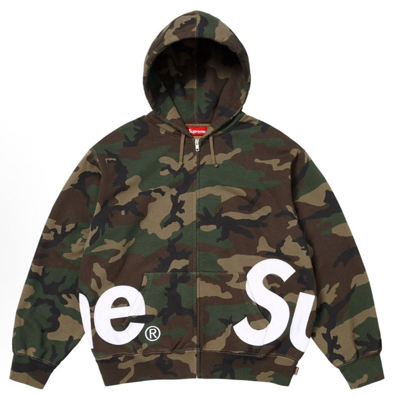 Supreme Big Logo Zip Up Hooded Sweatshirt 'Woodland Camo'