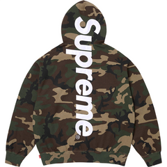 Supreme Satin Applique Hooded Sweatshirt 'Woodland Camo'