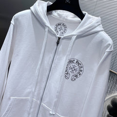 Chrome Hearts Hoodie Zipper White #8310