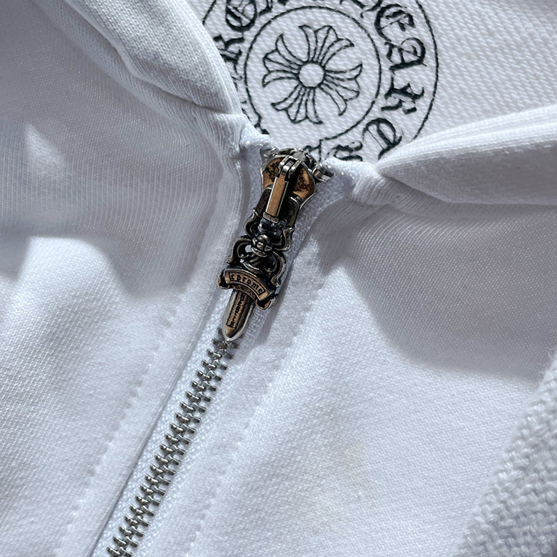 Chrome Hearts Hoodie Zipper White #8310