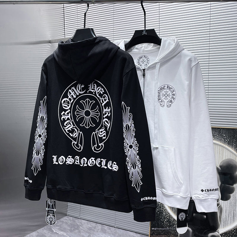 Chrome Hearts Hoodie Zipper White #8310