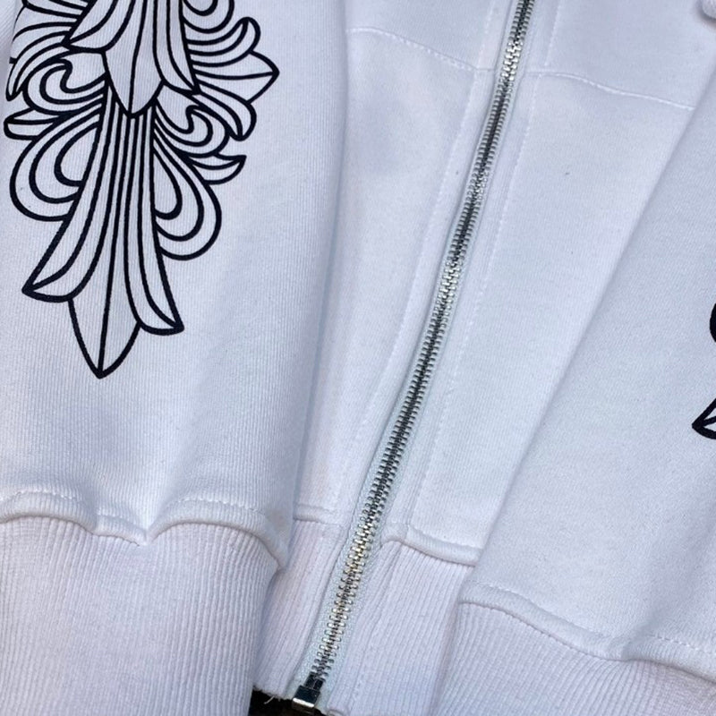 Chrome Hearts Hoodie Zipper White #8310